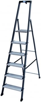 SECURO Стремянка, анодированные боковины, 6 ступеней 125 мм SECURO Стремянка, анодированные боковины, 6 ступеней 125 мм