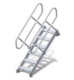 Второй поручень для перехода 6 ступеньками 45° Второй поручень для перехода 6 ступеньками 45°