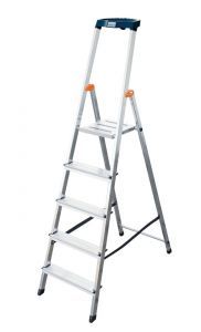 SAFETY Стремянка с большой полкой, 5 ступеньки, раб. высота 3,05 м.